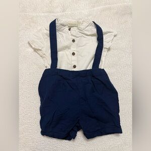 JoJo Maman Bebe Navy Suspender Shorts
